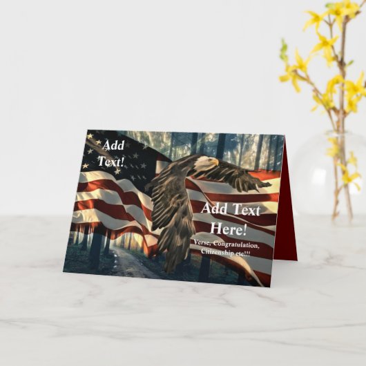 Carte Aigle à drapeau américain (Fleur jaune)