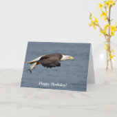 Carte Aigle à tête blanche avec un poisson (Fleur jaune)