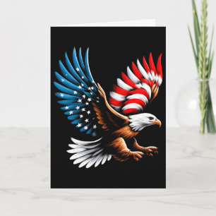 Carte Aigle à tête blanche et drapeau américain patrioti