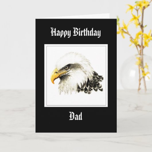 Carte Aigle - Anniversaire papa, Funny Militaire (Fleur jaune)