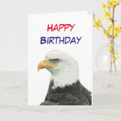 Carte 'Aigle Bald' Joyeux anniversaire (Fleur jaune)