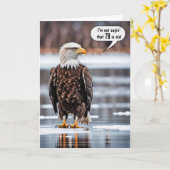 Carte Aigle Bald Sur Glace Pour 78e Anniversaire (Fleur jaune)