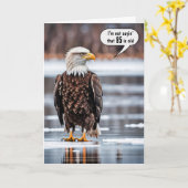 Carte Aigle Bald Sur Glace Pour 85e Anniversaire (Fleur jaune)