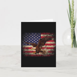 Carte Aigle chauve 4 juillet Cadeau de Noël Drapeau amér