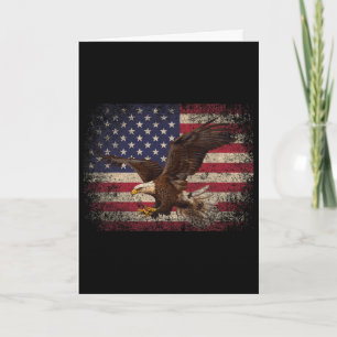 Carte Aigle chauve 4 juillet Cadeau de Noël Drapeau amér