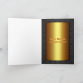 Carte Aigle d'anniversaire en or et chrome à cadre d'aci (Intérieur)