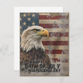 Carte Aigle et drapeau majestueux - Esprit de liberté (Devant / Derrière)