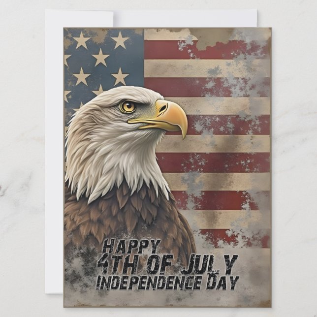 Carte Aigle et drapeau majestueux - Esprit de liberté (Devant)