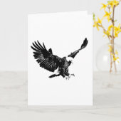 Carte Aigle noir et blanc (Fleur jaune)