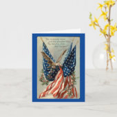 Carte Aigle vintage avec drapeau (Fleur jaune)