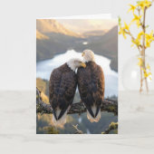 Carte Aigles royaux de naissance surplombant une vallée (Fleur jaune)