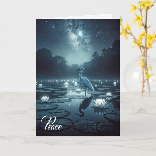 Carte Aiguille Blanche Avec L'Eau Lys Sympathie (Fleur jaune)