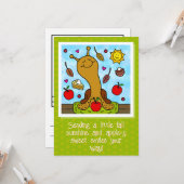 Carte Aiguille mignonne Pomme-y Sourires doux Automne Co (Devant/Arrière en situation)