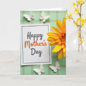 Carte ailée pour la fête des mères douce (Fleur jaune)
