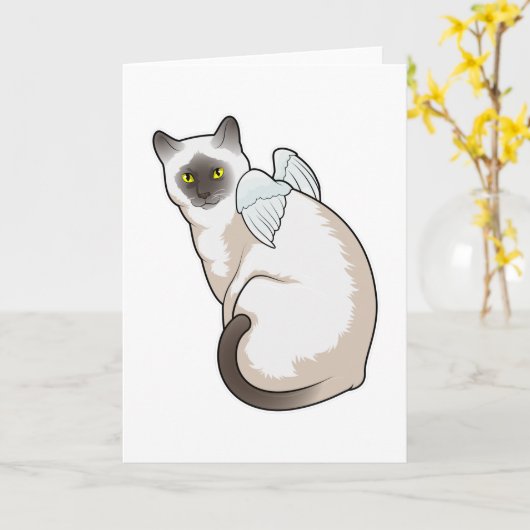 Carte Ailes d'ange de chat (Fleur jaune)