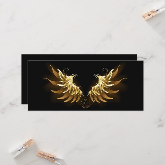 Carte Ailes d'Ange d'or sur arrière - plan noir (Devant/Arrière en situation)
