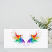 Carte Ailes fluffy arc-en-ciel (Debout devant)