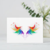 Carte Ailes fluffy arc-en-ciel (Debout devant)