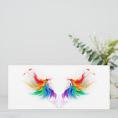Carte Ailes fluffy arc-en-ciel (Debout devant)