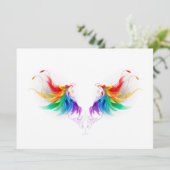 Carte Ailes fluffy arc-en-ciel (Debout devant)