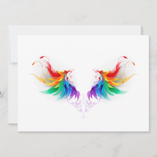 Carte Ailes fluffy arc-en-ciel (Devant)
