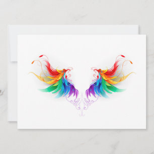 Carte Ailes fluffy arc-en-ciel