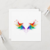 Carte Ailes fluffy arc-en-ciel (Devant/Arrière en situation)