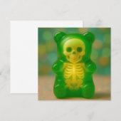 Carte Aimant à l'ours de squelette (Devant / Derrière)