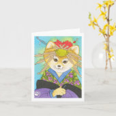 Carte Aimant de Kabuki Shiba Inu (Fleur jaune)