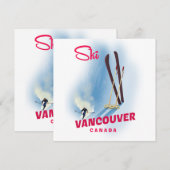 Carte Aimant Ski Vancouver Canada (Devant / Derrière)