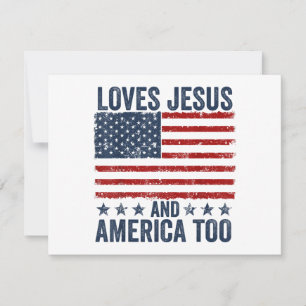 Carte Aime Jésus et l'Amérique Trop Dieu Chrétien 4ème d