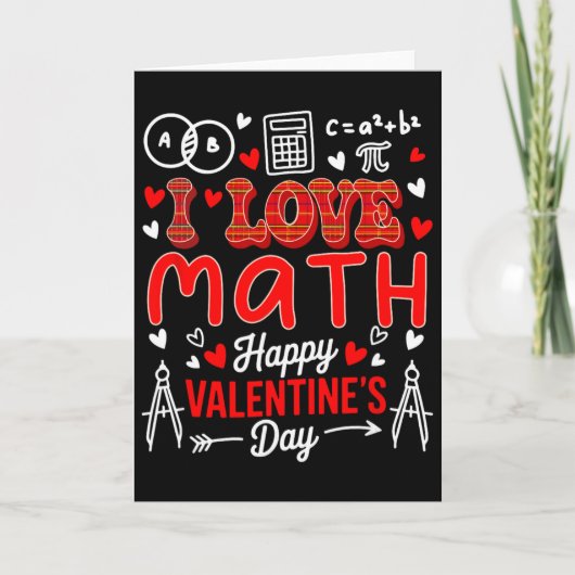 Carte Aime les maths Joyeuse Saint-Valentin Prof de math (Devant)