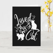 Carte Aimé par mon chat en blanc (Fleur jaune)