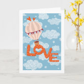 Carte Aimer Ballons À Air Chaud Dans Les Nuages (Fleur jaune)