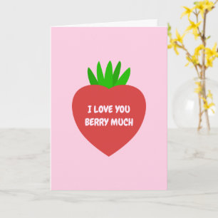 Carte Aimer Fruit Fraise Rouge Je T'Aime Beaucoup Berry