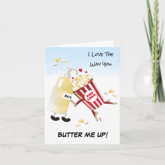 Carte Aimer La Façon Dont Vous Me Beurrez Popcorn Aimer  (Devant)