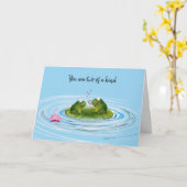 Carte Aimer les grenouilles avec les coeurs Anniversaire (Fleur jaune)