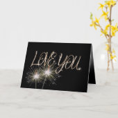 Carte Aimer les Sparklers en noir (Fleur jaune)