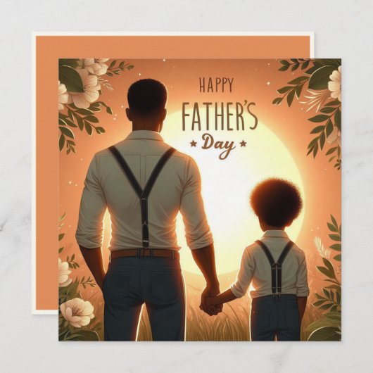 Carte Aimer Sunset Embrace Ethnique Père & Fils (Devant / Derrière)