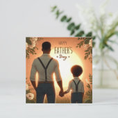 Carte Aimer Sunset Embrace Ethnique Père & Fils (Debout devant)