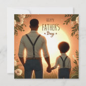 Carte Aimer Sunset Embrace Ethnique Père & Fils (Devant)
