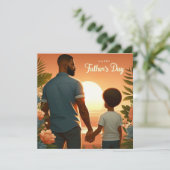 Carte Aimer Sunset Embrace Ethnique Père & Fils (Debout devant)
