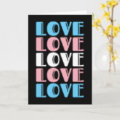 Carte Aimer Texte Répété LGBTQ Fierté transgenre (Fleur jaune)