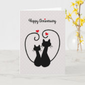 Carte Aimez les chats, joyeux anniversaire de mariage (Fleur jaune)