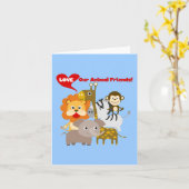 Carte Aimez nos amis animaux (Fleur jaune)