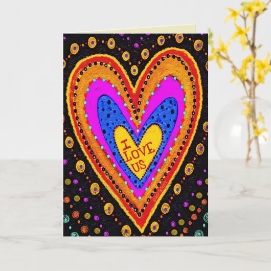 Carte Aimez-nous moderne Saint-Valentin de couleur noir  (Fleur jaune)