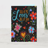 Carte Aimez tout de vous Amusement Floral Noir Saint-Val (Devant)