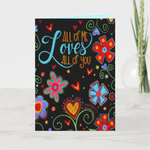 Carte Aimez tout de vous Black Fun Floral Saint-Valentin