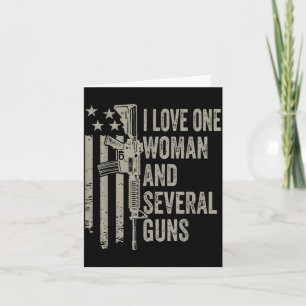 Carte Aimez une femme et plusieurs armes, mari drôle pap