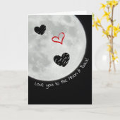 Carte Aimez-vous à la Lune et retour Joyeux Valentin (Fleur jaune)